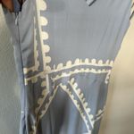 NEW Mon Renn Serape Midi Dress Blue Postcards White Pattern Size Small/8 Photo 6