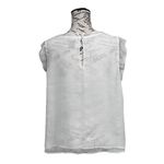 Ann Taylor Ivory Crepe Sheer Blouse Ethereal Angelcore Preppy Modest LP Coastal Photo 3