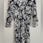 Escapada Living Navy Blue White Tropical Rayon Dress Resortwear Vacation Medium Photo 0