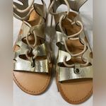 Indigo rd. Women's gladiator lace up sandals Gold Flat Size 6M New W/O Box Photo 1