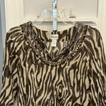 Chico's Chico’s Sz 1 M Swimsuit Cover Up Animal Print W Metallic Threading Photo 1