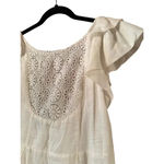 Ark & Co. White Cotton dress open back lace insert ruffles S whimsical fun cute Photo 1