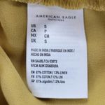 American Eagle  Womens Shorts Sz S Mustard Pleated Linen Blend High Rise Paperbag Photo 6