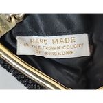 Black Beaded Sequin Purse Handbag Evening Bag Gold Chain Vtg Hong Kong Photo 8