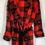 PINK - Victoria's Secret Victoria’s Secret PINK Women’s Plaid Check Dog Print Robe Red Size M/L Photo 0