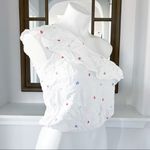 Hippie Rose  Tiered One Shoulder Top w/ Red Blue Hearts, Size L NWT Photo 4