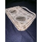 white gold beaded floral‎ bag 7"x4" Photo 6