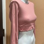 Victoria's Secret Victoria’s Secret sport pink long sleeve crop top Photo 2