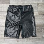 Women's Black Faux Leather Shorts Size M Photo 0