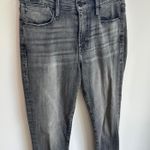 frame denim FRAME Le High Skinny Sz 27 Fringe Hem Light Black Jeans High Rise Boho Raw Photo 6