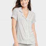 Short Sleeve Notch Collar Top and Shorts Pajama Set Size M Photo 0