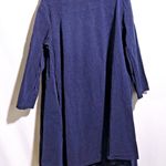 Wendy Trendy Italy Navy Blue Corduroy Dress Long Sleeve Pockets Lagenlook OS Blue Size undefined Photo 0