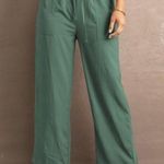 NEW Sage Green Crinkle Drawstring Waist Wide Leg Lightweight Pants Size Medium Size L Photo 0