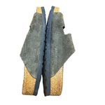 Birkenstock Germany Arizona Blue Suede Leather Slip On Slide Cork Sandal Size 38 Photo 2