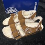 Birkenstock Milano chestnut suede fur winter sandals shoes new Photo 5