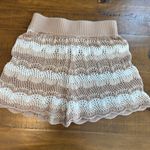 Princess Polly  Knit shorts brown white stripe crochet Photo 0