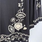 Free People Y2K Boho Vintage Bell Long Sleeve Black Embroidered Dress Tunic Size Medium Photo 4