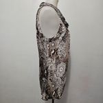 Dress Barn Brown & White Paisley Twist Neckline Satin Tank Top Size Large Photo 2