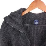 Gap L Thick Lambswool Zip Front Sweater in Charcoal Gray Photo 3