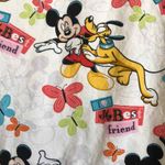 Disney  Mickey Mouse Pluto I ❤️ best friends scrub Top Women's Size M Scrubs Photo 2