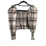 ZARA  Smocked Peplum Style Linen Crop Top‎ Sz Small Photo 2