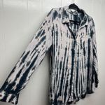 Women's Button Front Tie Dye Shirt Size XL Long Sleeve Ceam & Gray Photo 4