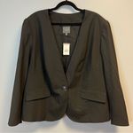 The Limited  Blazer Black Essentials Single Button Collarless Jacket Sz 24W NWT Photo 0