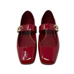 Valentino Garavani  VLogo Patent Leather Mary Jane Ballet Red Flats Size 39.5 Photo 5