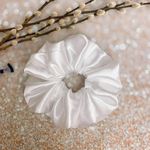 Jumbo White Satin Scrunchie Oversized Scrunchie Xxl Scrunchie Photo 0