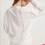 Lucky Brand NEW Pomegranate Inset Cotton Peasant White Cottagecore Eyelet Top XS Photo 2