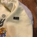 Superdry  Hooded Sweatshirt Size 10 Light Yellow Embroidered‎ Flowers Womens Photo 7