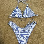 SheIn Allover Print Halter Triangle Bikini Size Medium Photo 9