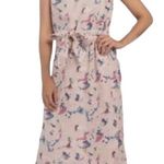 Bellambra Linen Midi Dress Light Pink Smocked waist Tie Back sleeveless Size S Photo 10