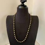 VTG Liz Claiborne Gold And Black Beaded Necklace 30” Greco Roman Style Photo 0