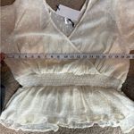 Line and Dot  revolve Kate Chiffon Overlay Top in Ivory blouse size large nwt Photo 11