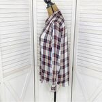 Levi's Levi’s Tartan Plaid Boyfriend Fit Button Front Shirt White Red XS Photo 2