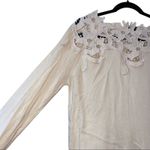 akaiv Cream Knit Floral Sweater Size L Photo 1