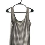 Women's Size Medium Cotton Grey Striped Maxi Light Weight Dress Gray Photo 1