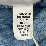 Gap  Sweatshirt Heathered Blue Quilted Diamond Pullover 3/4 Sleeve Cozy Top M Photo 7