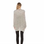Free People Weekend Getaway Grey Ribbed Knit Alpaca Open Front Long Cardigan Photo 2