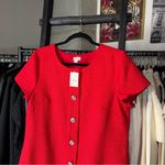 J.Crew Factory Tweed Dress with Jewel Buttons in Classic Cardinal New $128 Red Size 10 Photo 3