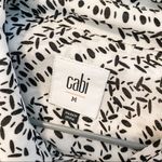 CAbi Split Back Collared Blouse in Black White Medium Photo 3