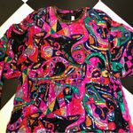 Judith Ann Creations Vintage 60s  Beaded Silk Colorful Kaftan Mini Dress Magenta Photo 6