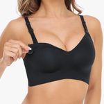 Momcozy Seamless Black Nursing Bra 2XL Photo 0
