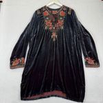 Johnny Was Embroidered Velvet Tunic Dress XL Floral Long Sleeve Tassels READ Photo 0