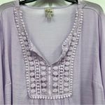 Como vintage  3x Lavender Embroidered Gauze Blouse Photo 3