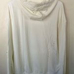 Boutique Women’s White Pumpkin Spice Distressed Hoodie Sweater size Large Photo 1