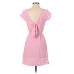 Madewell  Fit & Flare Dress Pink Cream Stripes Silk Photo 3