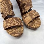 Casadei  Mesh Snakeskin Strappy Bandage Wrap Chunky Platform Block Heel Sandals Photo 5