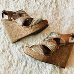Lucky Brand Tan Multicolored Boho Aztec Wedge Sandals Size 7.5 Photo 4
